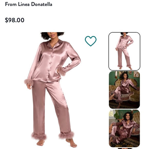 Linea Donatella Silky feathered PJ’s - Picture 4 of 6